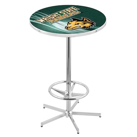 Holland Bar Stool Co 42" Chrome Wright State Pub Table, 36" dia. Top L216C4236WrtStU-D2